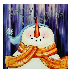 Signs & Plaques*Northlight Led Lighted "Merry Christmas" Snowman Christmas Canvas Wall Art 11.75" X 11.75"