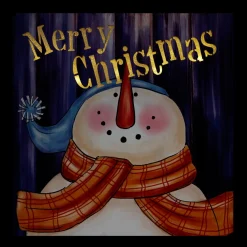 Signs & Plaques*Northlight Led Lighted "Merry Christmas" Snowman Christmas Canvas Wall Art 11.75" X 11.75"