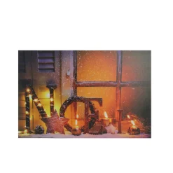 Wall & Door Decorations*Northlight Led Lighted Noel And Flickering Candles Christmas Canvas Wall Art 12" X 15.75"