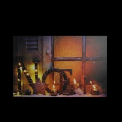 Wall & Door Decorations*Northlight Led Lighted Noel And Flickering Candles Christmas Canvas Wall Art 12" X 15.75"