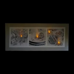 Signs & Plaques*Northlight Led Lighted Shimmering Silver Splendor Christmas Canvas Wall Art 11.75" X 27.5"