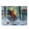 Signs & Plaques*Northlight Led Lighted Snowy Window Pane And Candles Christmas Canvas Wall Art 12" X 15.75"