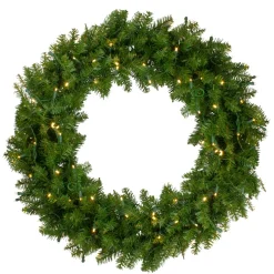 Pre-Lit Wreaths*Northlight Lighted Northern Pine Artificial Christmas Wreath - 36 Inch, Warm Clear Led Lights