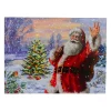 Wall & Door Decorations*Northlight Lighted Santa With Christmas Tree Canvas Wall Art 11.75" X 15.75"