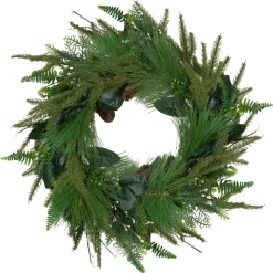 Specialty Wreaths*Northlight Long Needle Pine And Mixed Foliage Artificial Christmas Wreath, 25-Inch, Unlit