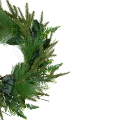 Specialty Wreaths*Northlight Long Needle Pine And Mixed Foliage Artificial Christmas Wreath, 25-Inch, Unlit