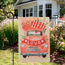 Northlight Love Banner And Vintage Car Garden Flag 12.5" X 18"