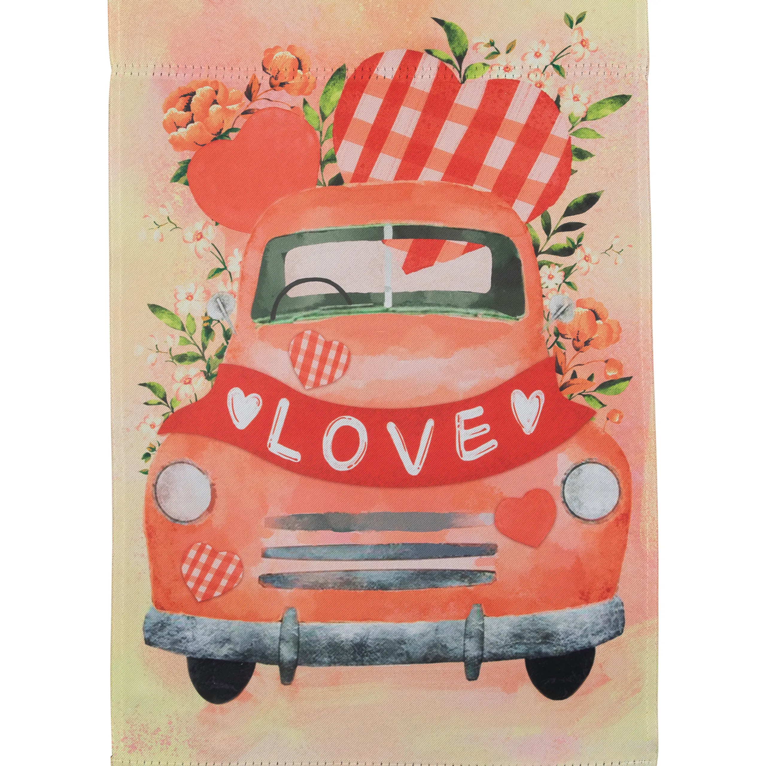 Northlight Love Banner And Vintage Car Garden Flag 12.5" X 18"