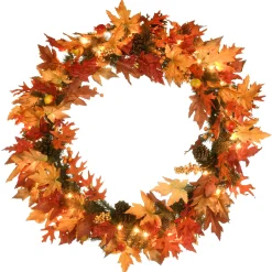 National Tree Company Maple Leaf Artificial Fall Harvest Wreath, 36-Inch
