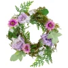 Specialty Wreaths*Northlight Mini Rose And Foliage Spring Wreath, Pink And Purple 8"
