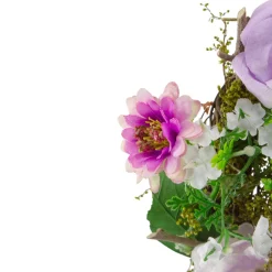 Specialty Wreaths*Northlight Mini Rose And Foliage Spring Wreath, Pink And Purple 8