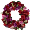 Northlight Mixed Rose Artificial Spring Floral Wreath, 24-Inch