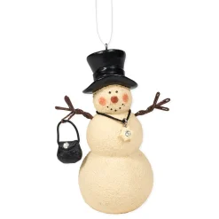 Contemporary Home Living Snowmen>Mrs Snowman With Handbag Christmas Tree Ornament 4"