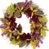 Northlight Mums And Pomegranates Artificial Fall Harvest Floral Wreath, 28-Inch