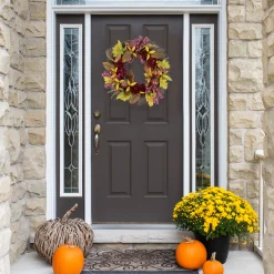 Northlight Mums And Pomegranates Artificial Fall Harvest Floral Wreath, 28-Inch