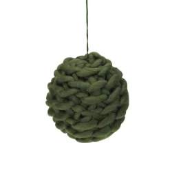 Allstate Balls>Olive Green Knit Hanging Shatterproof Christmas Ball Ornament 7" (175Mm)