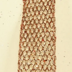 The Ribbon People Orange Metallic Copper Wired Mesh Craft Ribbon 0.23" X 20 Yards