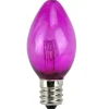 HUB Pack 25 Commercial Transparent Purple 3-Led C7 Replacement Christmas Light Bulbs