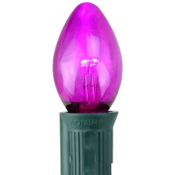 HUB Pack 25 Commercial Transparent Purple 3-Led C7 Replacement Christmas Light Bulbs