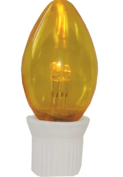 HUB Pack 25 Commercial Transparent Yellow 3-Led C7 Replacement Christmas Light Bulbs