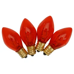 Northlight Pack Of 4 Amber C7 Transparent Christmas Replacement Bulbs