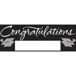 Party Central Pack Of 6 Black And White Giant Graduation Party Banners 60"