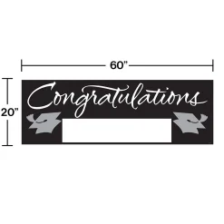 Party Central Pack Of 6 Black And White Giant Graduation Party Banners 60"