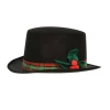 Party Supplies*Beistle Pack Of 12 Black Felt With Plaid Band And Holly Christmas Caroler Hat