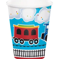 Party Central Pack Of 96 Blue And White "All Aboard" Hot Cold Cups 3.75"