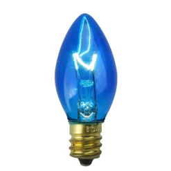 Northlight Pack Of 25 Blue Transparent C7 Christmas Replacement Bulbs