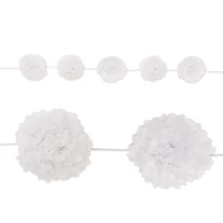 Beistle Pack Of 6 Bright White Decorative Tissue Flower Garland Decoration 8'