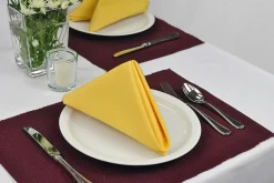 Contemporary Home Living Pack Of 6 Burgundy Red Solid Patterned Decorative Rectangular Placemats 19"