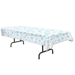 Party Supplies*Beistle Pack Of 12 Christmas Snowflake Rectangular Tablecover 54" X 108"