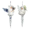 Icy Giftware Angels & Cherubs>Pack Of 8 Clear Icy Crystal Decorative Christmas Icicle Angel Ornaments 7"