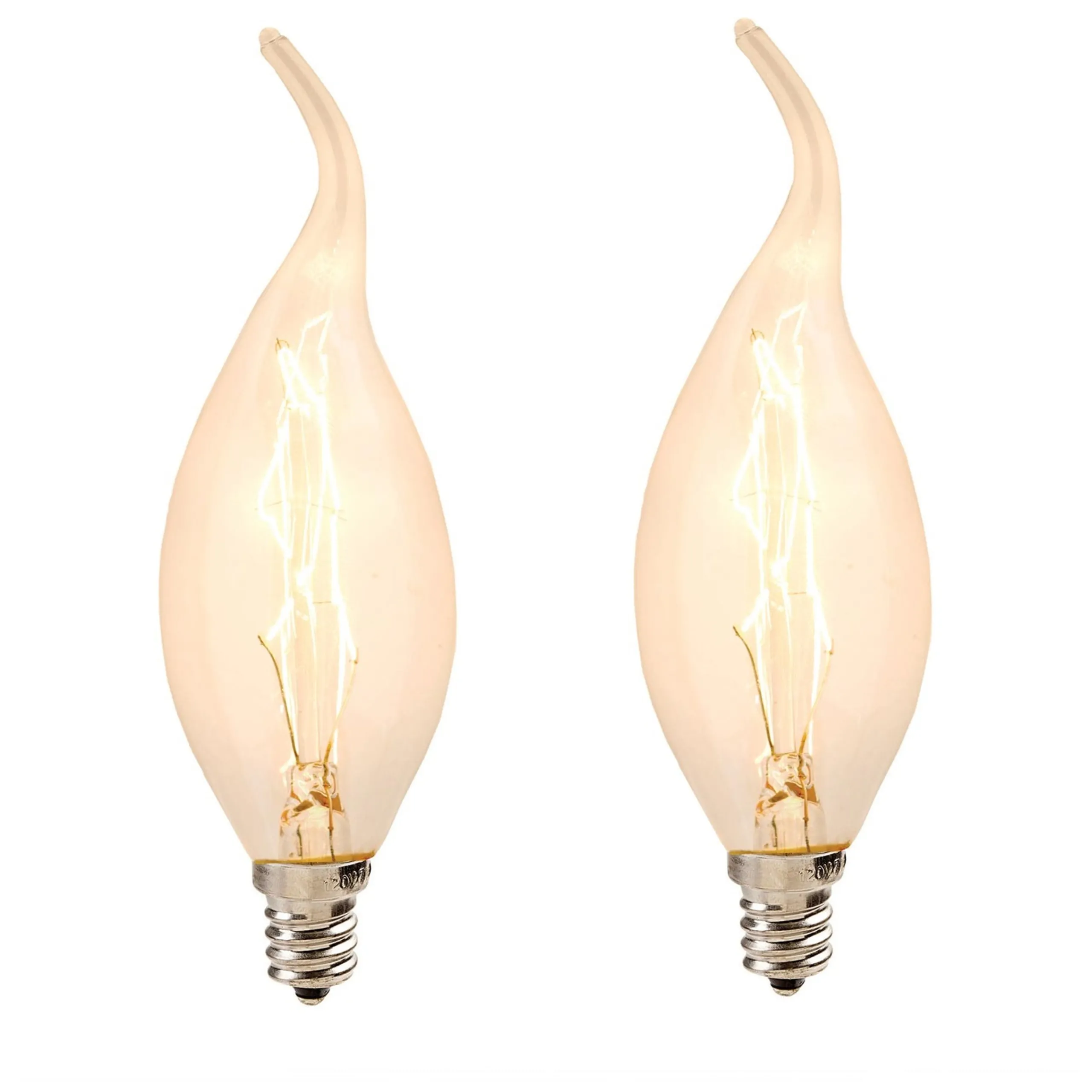 Darice Pack Of 2 Cleveland Vintage Lighting Edison Style E12S Base Flame Candelabra Bulbs