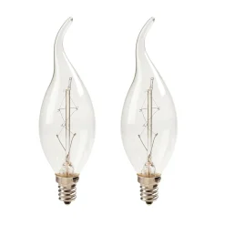 Darice Pack Of 2 Cleveland Vintage Lighting Edison Style E12S Base Flame Candelabra Bulbs