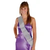 Beistle Pack Of 6 Customizable Silver Satin Sashes 33"