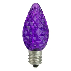 Northlight Pack Of 25 Faceted Led C7 Purple Christmas Replacement Bulbs
