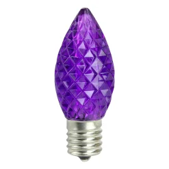 Northlight Pack Of 25 Faceted Led C9 Purple Christmas Replacement Bulbs