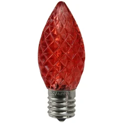 Northlight Pack Of 25 Faceted Led Red C9 Christmas Replacement Bulbs