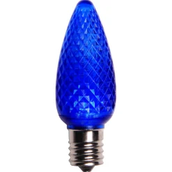 Sienna Pack Of 4 Faceted Transparent Blue Led C9 Christmas Replacement Bulbs