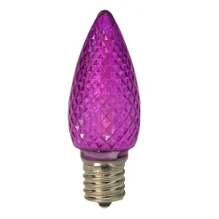 Sienna Pack Of 4 Faceted Transparent Purple Led C9 Christmas Replacement Bulbs