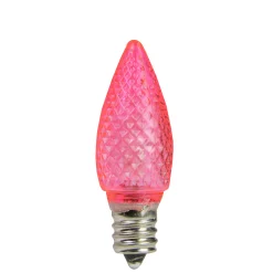 Sienna Pack Of 4 Faceted Transparent Pink Led C7 Christmas Replacement Bulbs
