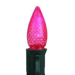 Sienna Pack Of 4 Faceted Transparent Pink Led C7 Christmas Replacement Bulbs