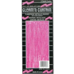 Beistle Pack Of 6 Festive Metallic Cerise Hanging Gleam'N Curtain Party Decorations 8'