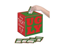 Party Supplies*Party Central Pack Of 6 Green And Red 'Ugly' Sweater Christmas Ballot Boxes 9"