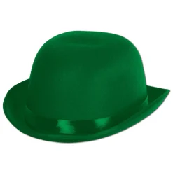 Beistle Pack Of 6 Green Satin Sleek Derby Costume Hat - Adult One Size