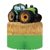 Party Central Pack Of 6 Green Tractor And Grain Field 3D Honeycomb Table Centerpieces 12"