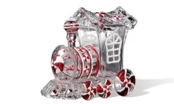 Serving Pieces*CC Christmas Decor Pack Of 4 Icy Crystal Animated Decorative Train Candy Jars 7.3"