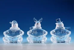 Serving Pieces*CC Christmas Decor Pack Of 6 Icy Crystal Decorative Christmas Candy Bowls 6"